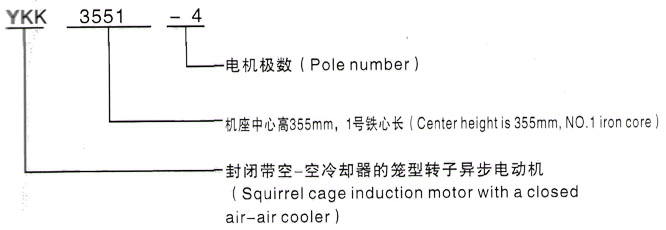 YKK系列(H355-1000)高压Y4507-6/560KW三相异步电机西安泰富西玛电机型号说明